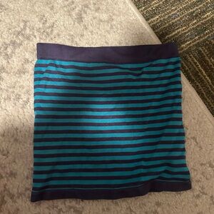 Out from under Striped Blue & Teal Knit Pencil Skirt